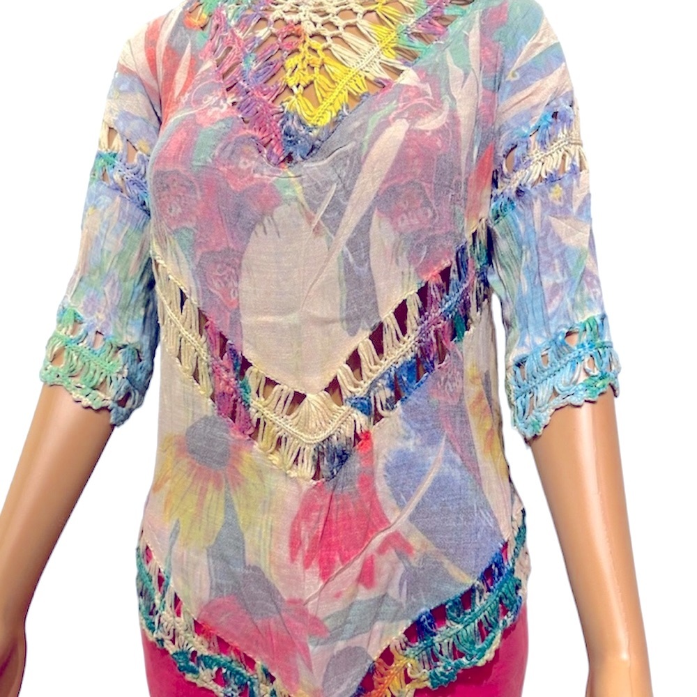 EUC Floral Boho Women’s Top Shirt Size L